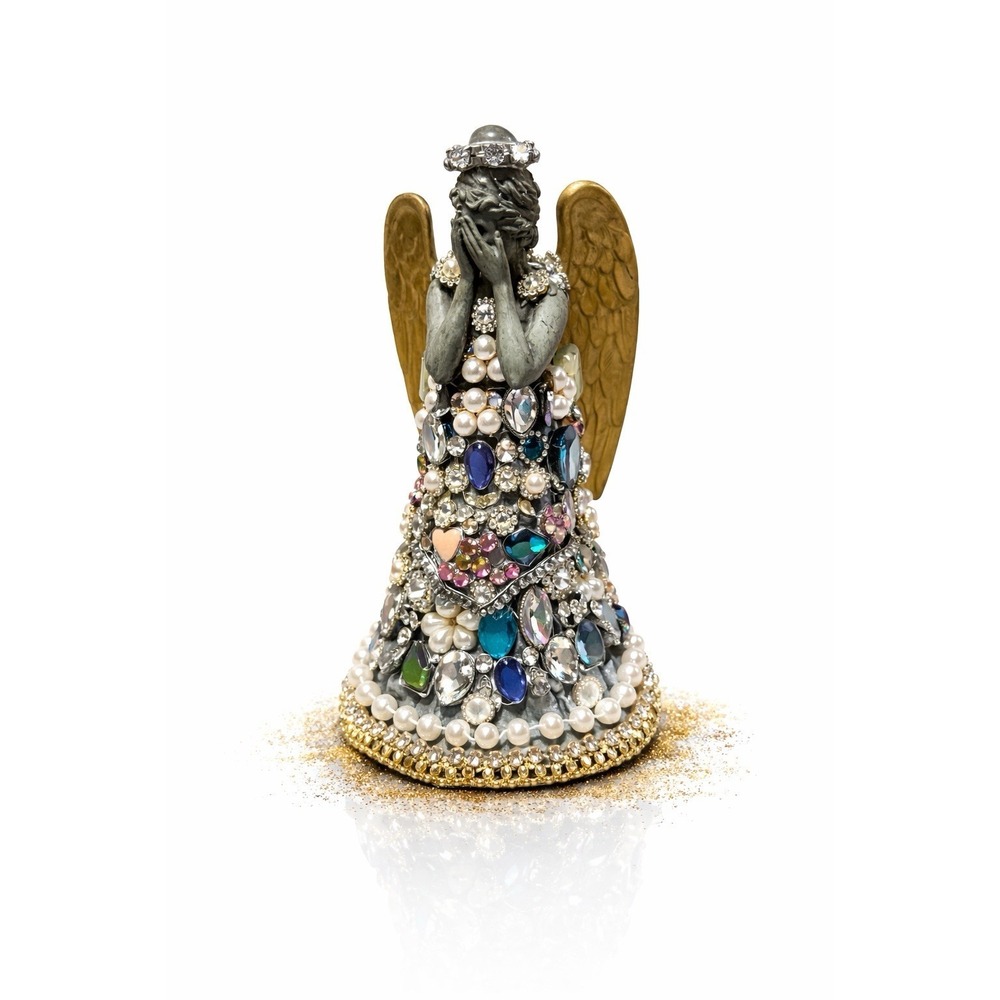 BBC Doctor Who Licensed Weeping Angel Figurine – Custom Jeweled Art Sculpture